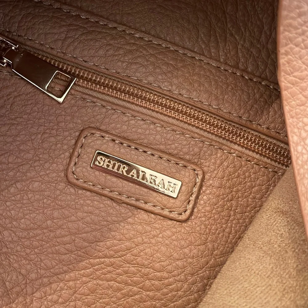 Anthropologie SHIRALEAH Two-Tone Tan VEGAN Leather Women's Bag